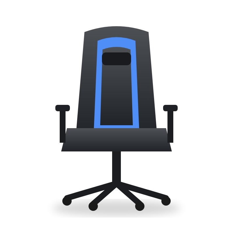 Silla Gamer Profesional con Reposapiés Negro/Azul